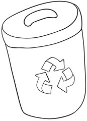 Coloring book The bin has a recycling symbol