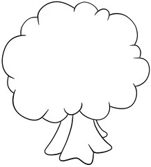 Coloring book illustration Big green tree
