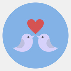 Icon love doves. Valentine day celebration elements. Icons in filled line style. Good for prints, posters, logo, decoration, etc