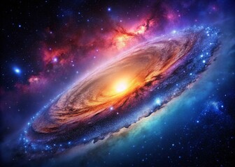 Fototapeta premium Macro Vibrant Minimalist Galaxy: Cosmic Wonder in Bold Colors