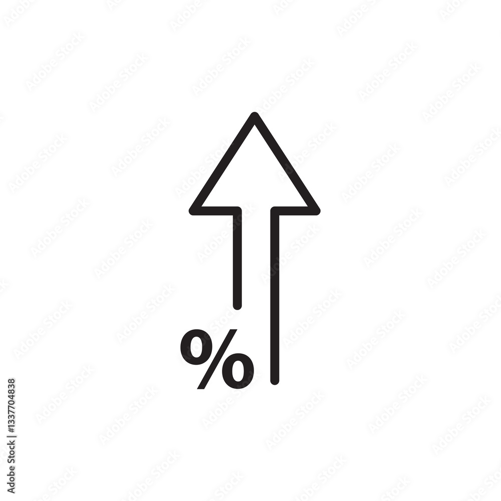 Poster increase rate icon, vector linear simple illustration for web and app..eps