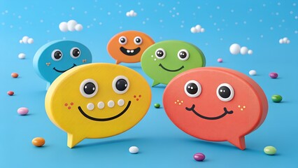 smiley face with balloons