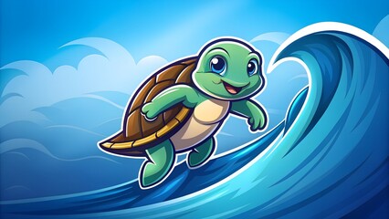 Fototapeta premium cartoon sea turtle