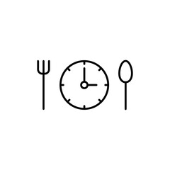 Intermittent fasting icon, vector simple flat black linear illustration for web and app..eps