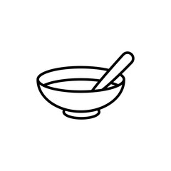 Porridge baby cereal icon, vector simple flat black linear illustration for web and app..eps