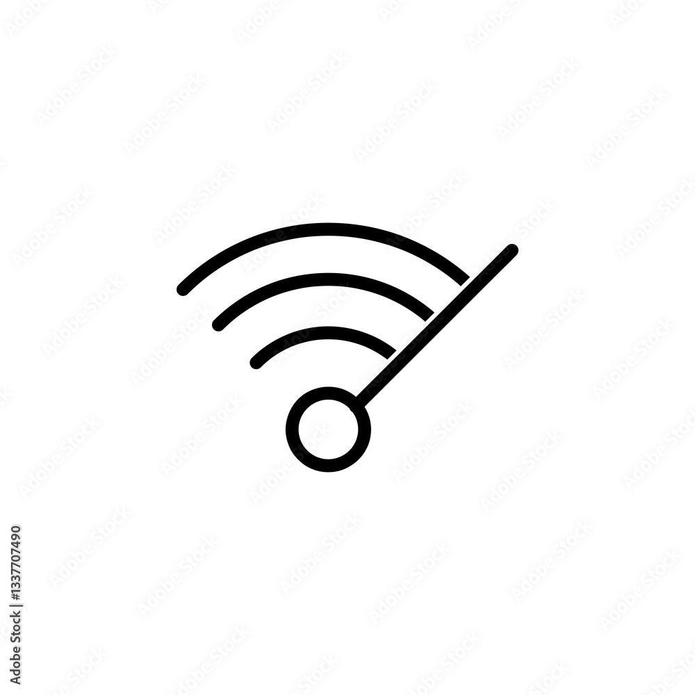 Poster wifi speed outline icon, vector flat black linear illustration for web and app..eps