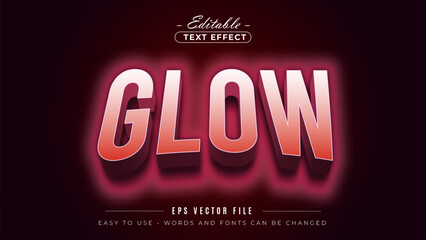 Stylish 3D Glow text effect with editable EPS features.