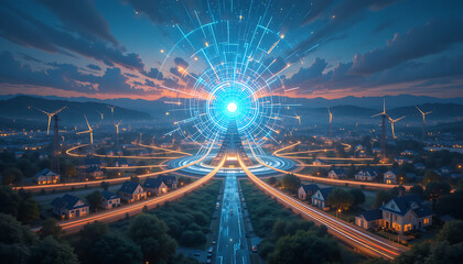 Fototapeta premium From Above: A Bird’s-Eye View of the Cityscape