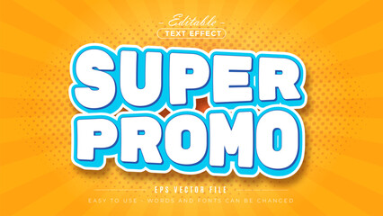3D Super promo editable text effect template