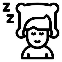 Obraz premium sleep do not disturb outline icon and illustration
