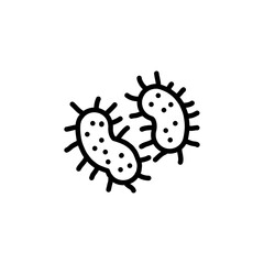 Bacteria icon, vector simple flat black trendy style illustration for web and app..eps