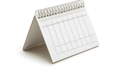 Blank spiral calendar on a white background