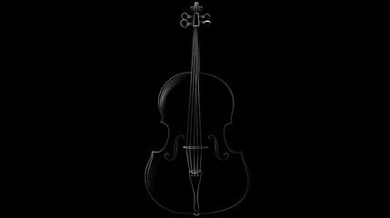 Fototapeta premium Elegant black cello on a dark background, showcasing craftsmanship