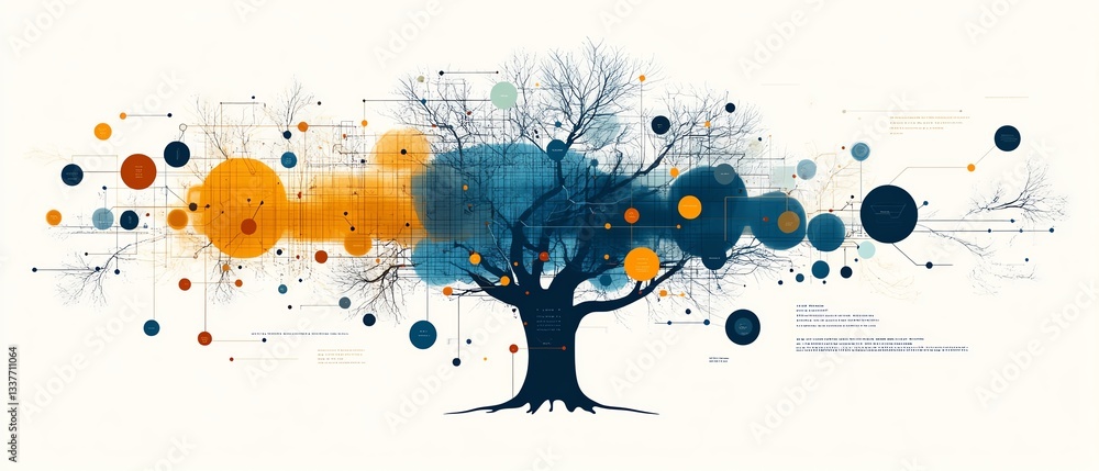 Aufkleber Illustration of organizational structure with clear workflow processes