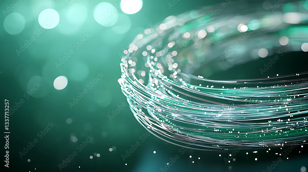 Aufkleber dynamic flow of light particles abstract environment digital art ethereal atmosphere close-up view c