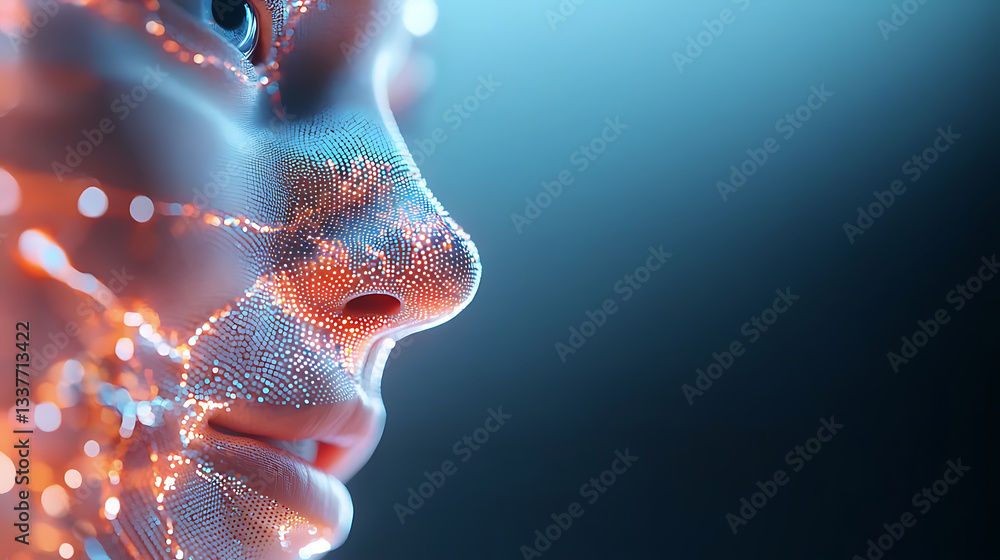 Poster exploring artificial intelligence digital realm visual art abstract background close-up perspective 