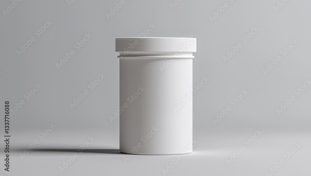 Aufkleber mockup of a white aspirin container isolated on a clear background for product display.