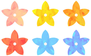 カラフルな花のイラスト 花びら5枚 ベクター素材
