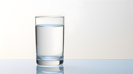 A glass of water is sitting on a table