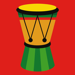 Djembe drum African instrument icon vector art illustration. drums musical instruments