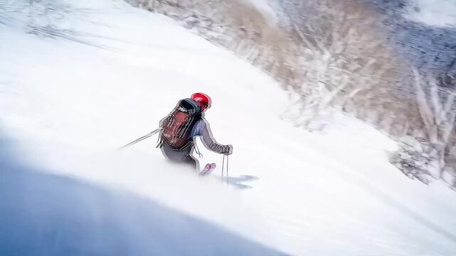 Skiing down the snowy slopes was exhilarating, with the crisp mountain air and stunning views making each run a thrilling adventure.
