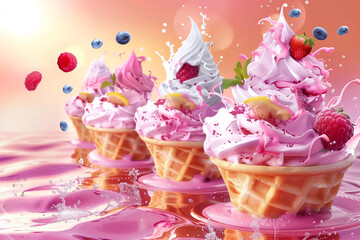 mesmerizing delicious ice cream. Fruit dessert