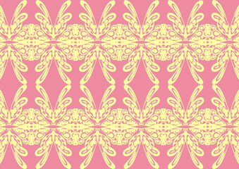 seamless floral pattern.  Colorful square textile and ceramic floor design. Geometry shape abstract tie-dye wallpaper. Aztec style and Folk embroidery. Fabric texture concept.