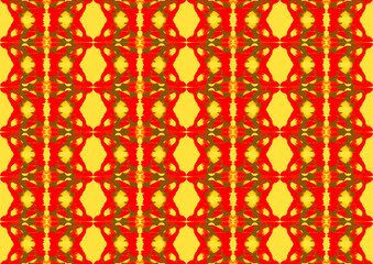 seamless pattern with golden ornament.  Colorful square textile and ceramic floor design. Geometry shape abstract tie-dye wallpaper. Aztec style and Folk embroidery. Fabric texture concept.