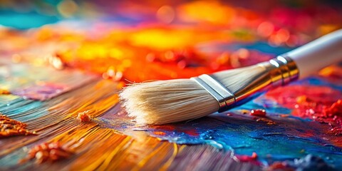 Fototapeta premium Miniature White Paint Brushstrokes on Canvas, Artistic Texture, Tilt-Shift Photography