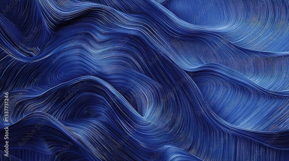 Poster dynamic navy blue abstract background with flowing lines and textures