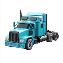 Fototapeta premium Colorful toy truck illustration with detailed design and realistic features for children's play and educational concepts