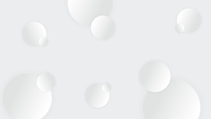 Geometric style blank white banner with overlay round design