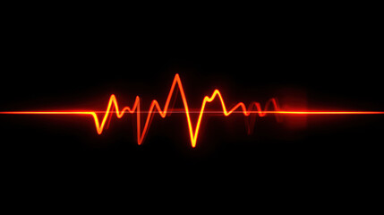 Vibrant red pulse line on black background.