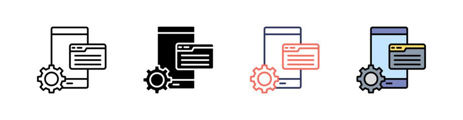 Web Optimization Multi Style Icon Set Vector 