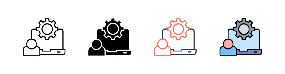 Settings Multi Style Icon Set Vector 