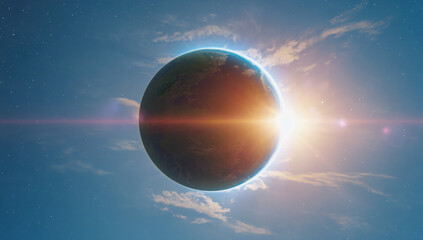 earth in space, Beautiful sunrise world skyline Planet earth from space Planet earth rotating 