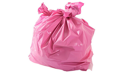 Pink garbage isolated on white background