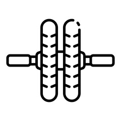 Compact AB wheel outline icon for core and abdominal workouts