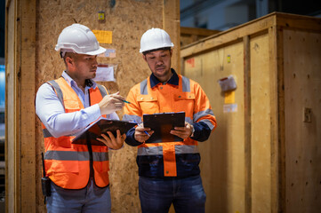 Warehouse inspectors and factory architects are having a meeting to discuss the layout of goods to...