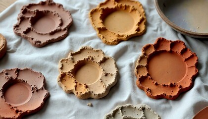 Artisanal Clay Palettes in Earthy Tones