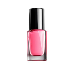Bottle of Pink Nail Polish, Isolated on transparent background 
