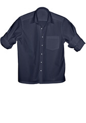 Naklejka premium 3D illustration summer twill cotton shirt for men