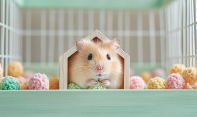 Whimsical Hamster Day Celebration Soft Pastel Mini Home Design for Wellness and Adorable Pet Lifestyle Branding