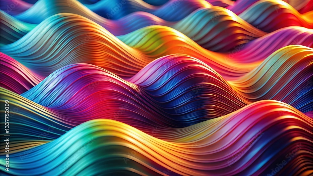 Poster multicolored gradient wavy shapes abstract motion background 4k
