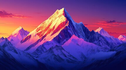 Majestic Sunrise Over the Himalayas A Breathtaking Panorama of Snow-Capped Peaks