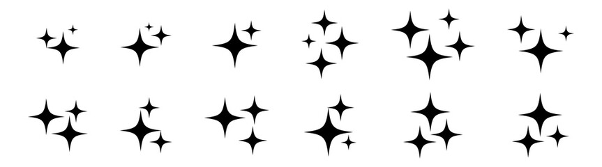 Sparkle stars icon set. Shine icons for app user interface and web elements