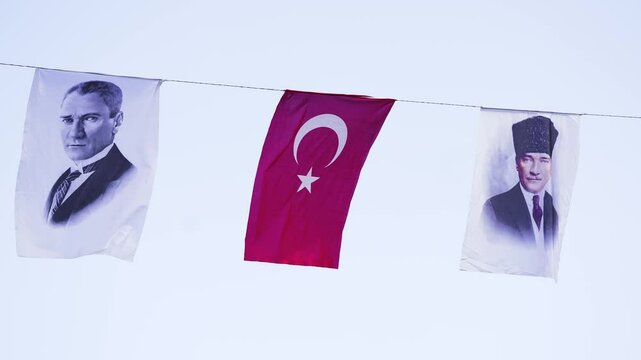 19 mayis Genclik ve Spor Bayrami or 19 May Commemoration of Ataturk, Youth and Sports Day concept 4K video. 