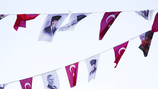 19 mayis Genclik ve Spor Bayrami or 19 May Commemoration of Ataturk, Youth and Sports Day concept 4K video. 