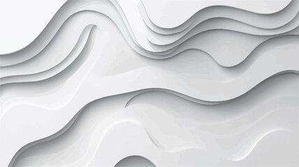 Fototapeta premium The image displays an abstract pattern composed of layered, flowing white waves. The waves create a sense of depth and movement across the frame. The color palette is monochromatic, consisting of