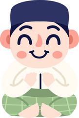 Obraz premium Cute Muslim Ramadhan Character Illustration